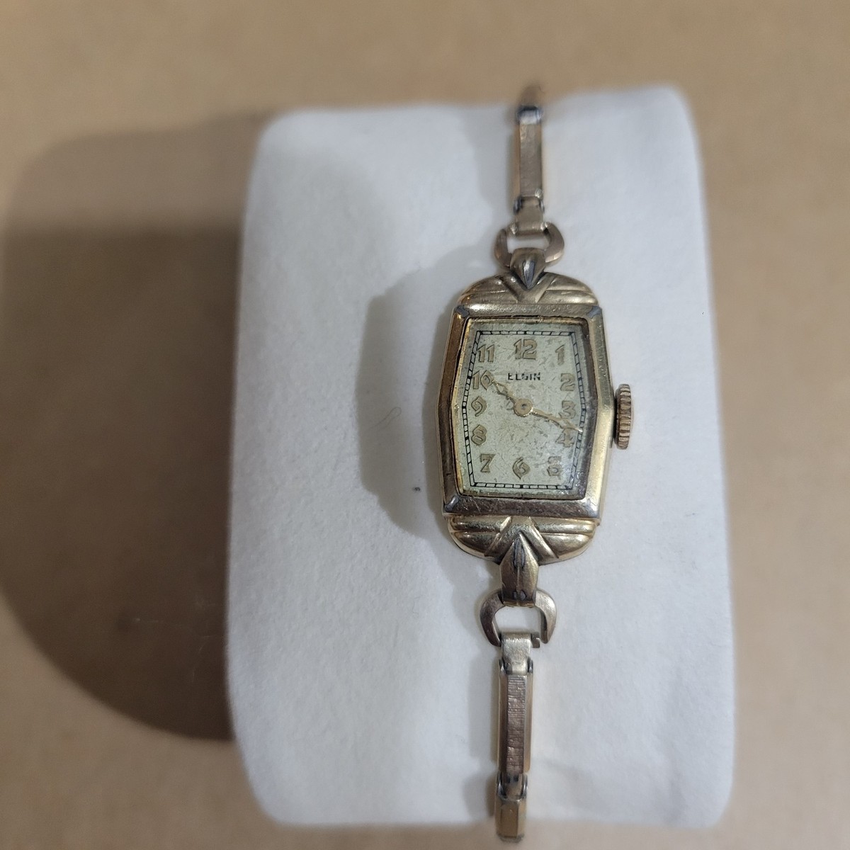 Antique ELGIN Womens Watch 10 K Gold Filled Bezel Art Deco  display picture 3