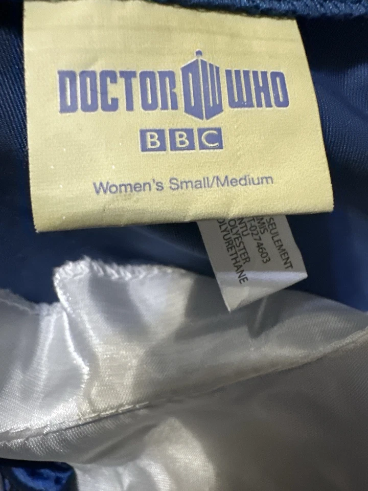 Vestido Disfraz Doctor Who TARDIS Policía Mujer BBC Pequeño/Mediano Azul Halloween Foto 3 de 4