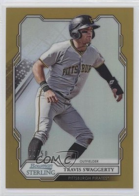 2019 Bowman Sterling Prospect Gold Refractor 14/50 Travis Swaggerty #BPR-14 0d4