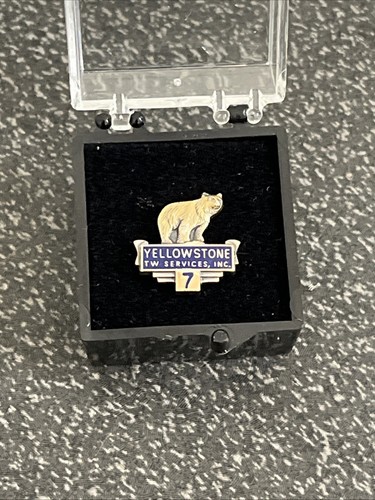 Vintage Yellowstone National Park TW Services Bear Lapel Pin Badge Sterling - Picture 2 of 6