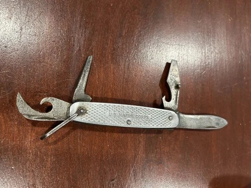 Vintage WWII Era US Marine Corps 4-Blade Utility Pocket Knife Kingston Camillus - product listing photo