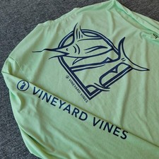 Vineyard Vines Performance Fishing Swim Shirt Men  s Medium Green Long Sleeve