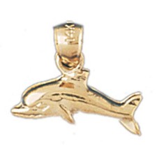 Dolphin Charm Pendant 14k Gold 0.7 Grams 