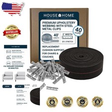 Heavy Duty 2" Furniture Webbing 40ft Roll, Elastic Couch Cushion Support Kit