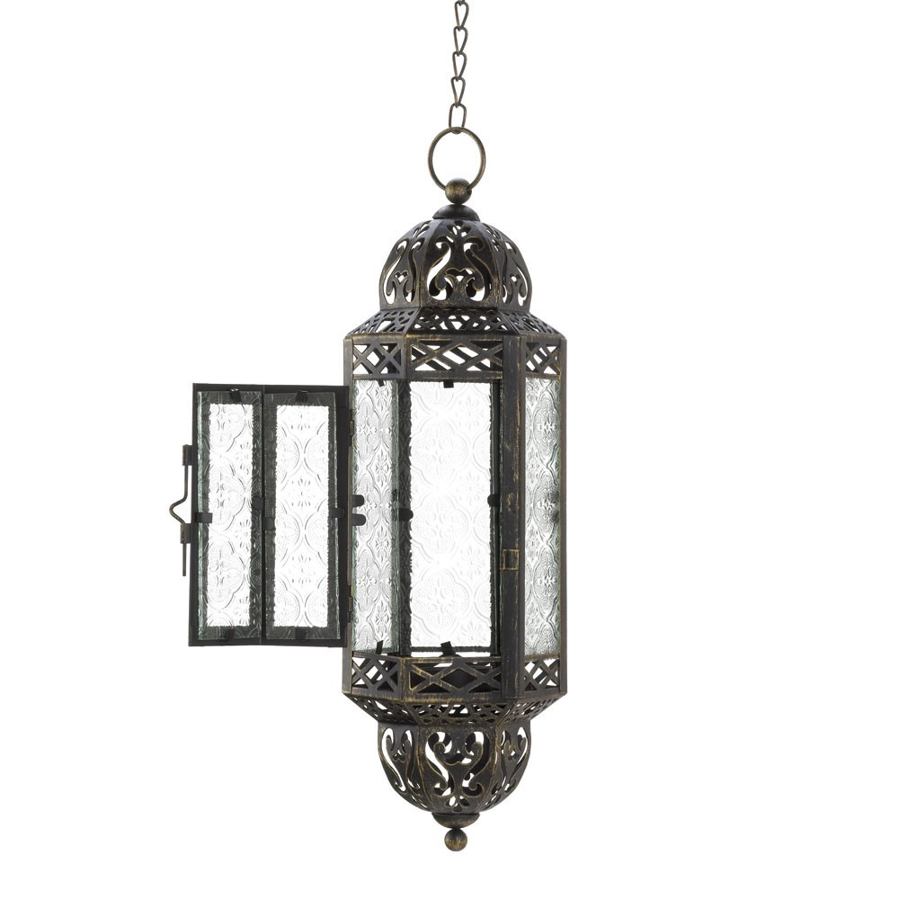 Victorian Moroccan Hanging Candle Holder 13" Lantern Chandelier Lamp Light Decor