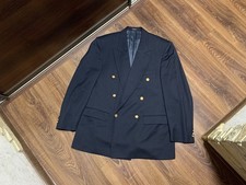 Vintage Yves Saint Lauren Double Breasted Gold Button Black Jacket Size Tag 52