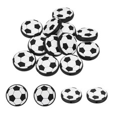 12pcs Soccer Round Shape Sports Ball Silicone Beads 28mm PVC, White