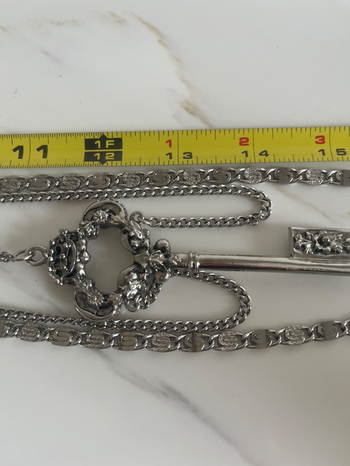 VNT Silver Tone Statement Multilayer Key Necklace… - image 6