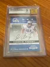 IKAIKA ALAMA-FRANCIS '07 PLAYOFF CONTENDERS (SP) AUTOGRAPH ROOKIE CARD. rookie card picture