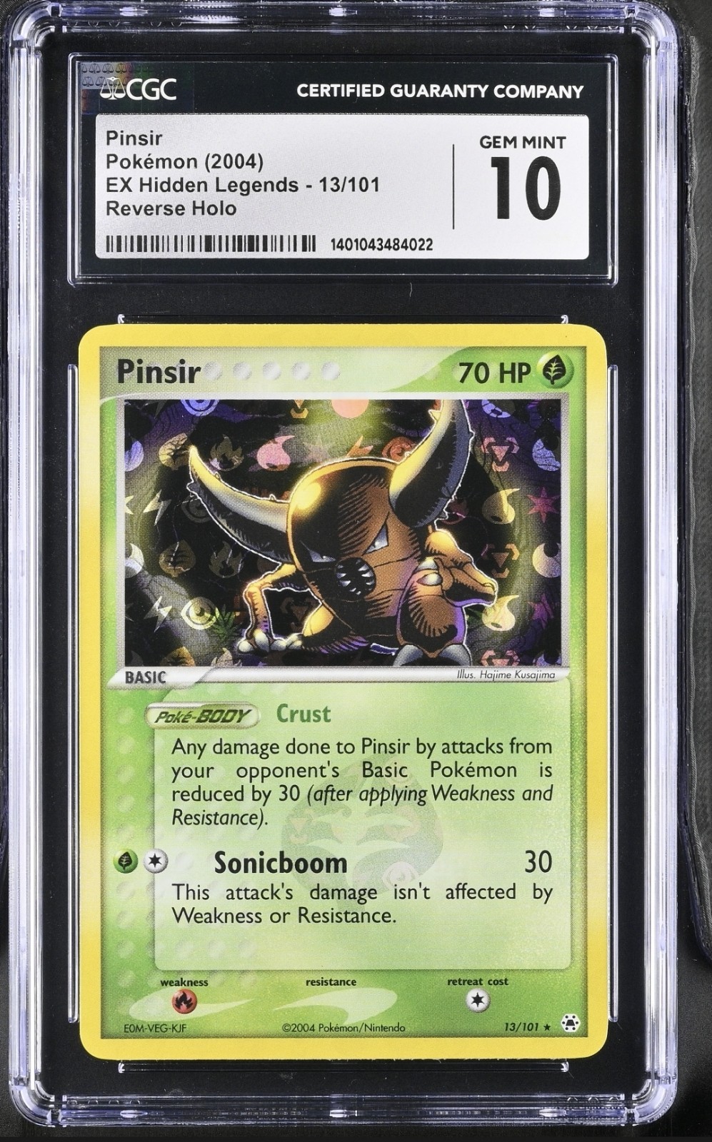 Pinsir 13/101 Hidden Legends Reverse Holo GEM MINT 10