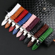  Quality Quick Release Genuine Leather Watch Strap Crocodile Grain Band 14-22mm