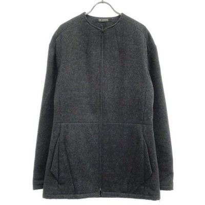 RAF SIMONS Rough Simmons 2008AW Zip-up Collarless Wool Jacket Grey