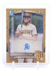 JHOAN DE LA CRUZ 2025 BOWMAN CHROME 1ST GOLD SHIMMER REFRACTOR AUTO /50 Q0027