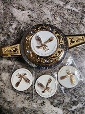 Zenith Eagle Wire Wheel Knock Off Metal Chips High Gloss White Gold Set Of 4