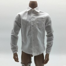 1/6 Scale White Long Sleeve Dress Shirt for 12'' Male Action