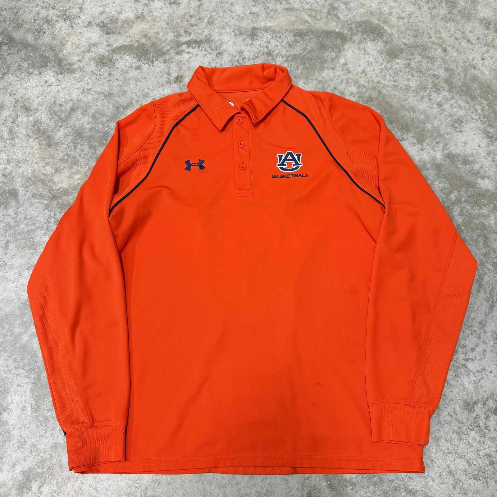 Auburn Tigers Shirt Polo Mens Large Orange NCAA Basketball Under Armour thumbnail 2