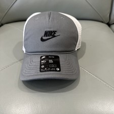 Nike Hat Mens Adjustable Snapback Rise Futura Trucker Smoke Grey White M/L
