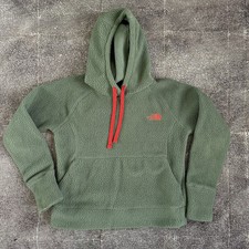 Women's The North Face Light Green Deep Pile Fleece Hoodie Pullover Jacket Sz M