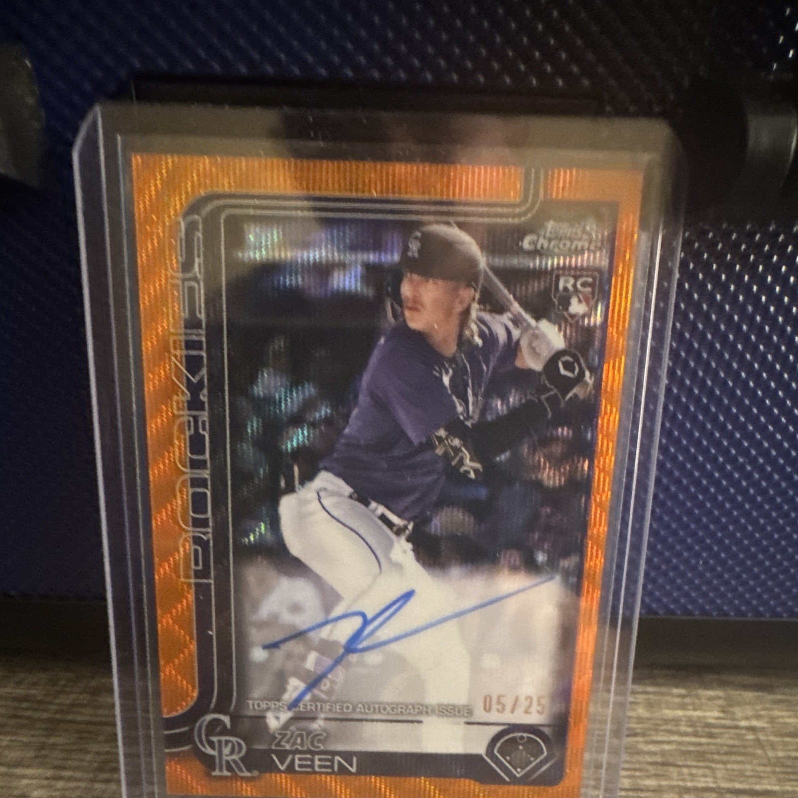 Topps Chrome Update 2025 Zac Veen RA-ZV Rockies Orange Rookie Auto /25