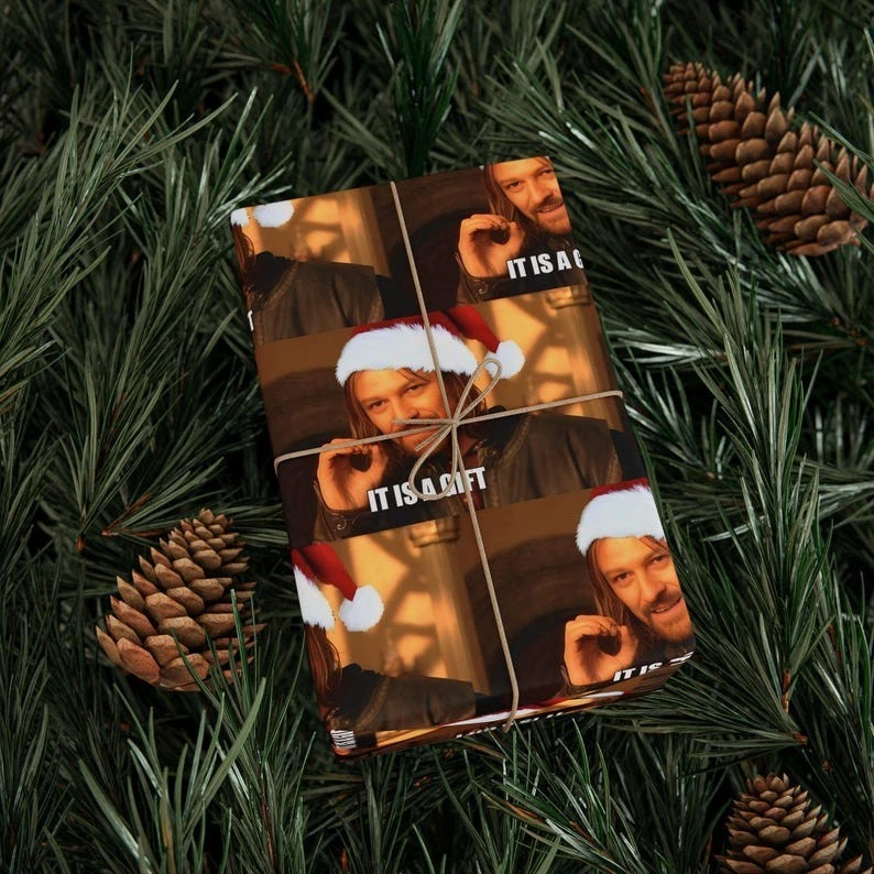New Boromir It Is A Gift Christmas Wrapping Paper, LOTR Gift Wrap - Image 2 of 2