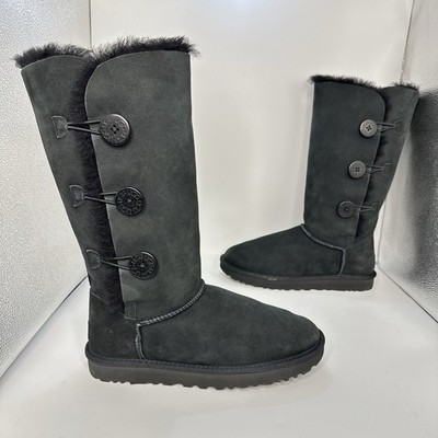UGG-Bailey Button Triplet II Tall Boots Women 10 Black 1016227