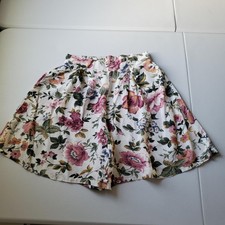Vintage 90s Culotte Shorts Womens PM Multicolor Floral Elastic USA Flowy