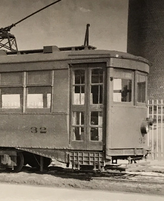 Monongahela West Penn System #32 Interurban Streetcar Trolley B&W Snapshot Photo
