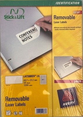 Avery Etiketten L4736REV-25 abnehmbar ohne Rückstände 48 Etiketten/SHT, nur 14 Blatt