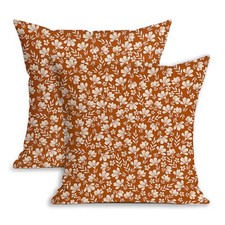 Fall Pillow Covers 18x18 Set of 2 Fall Decorative Rust Cute Vintage Floral