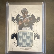 /49  Panini 2025 National Treasures Jalen Milroe Treasured Patches RC Seahawks 
