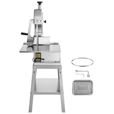 Sierra de Carne Eléctrica, Cortadora Vertical Inoxidable 1800W, Banco de Trabajo 19.1"x15", 7.09"