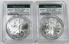 2020 P AMERICAN SILVER EAGLE PCGS MS 69 LOT OF TWO! GORGEOUS SILVER! NR #K2872