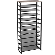 Shoe Rack, 12-Tier Shoe Storage Organizer, Large Capacity Shoe Shelf for Fron...