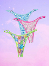 Women's Care Bears Kawaii Licensed Cartoon G-String Thong Panties - Pack of 3