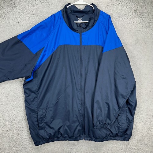 Reebok Golf Adult Mens Windbreaker Jacket 5XL Big Tall Blue Full Zip Long Sleeve