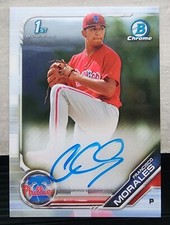 2019 BOWMAN CHROME FRANCISCO MORALES PHILLIES AUTO RC ROOKIE