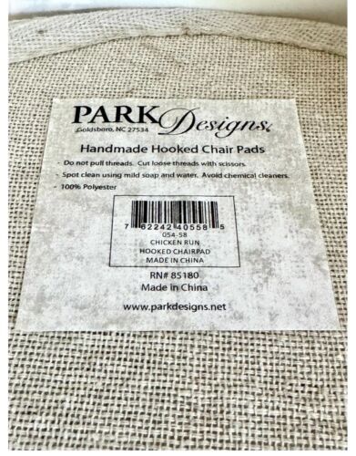 Park Designs Tappetino per sedia arte popolare 14,5" primitivo agganciato a mano gallo corsa pollo - Foto 15 di 15