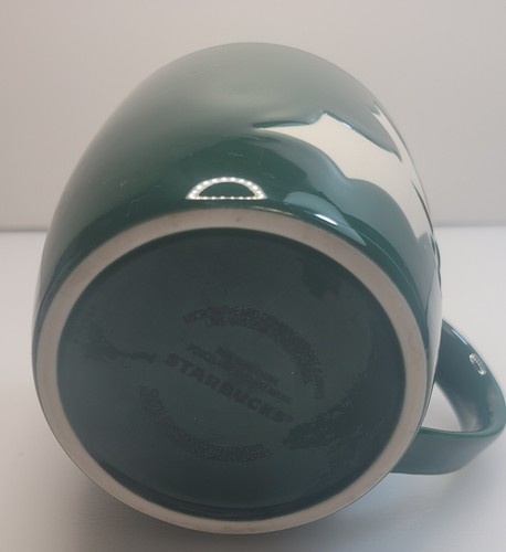 Starbucks Seasonal Green Holly Ceramic Coffee Tea Mug 14oz - Picture 3 of 5