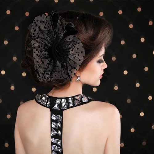Fascinator Hat Alice Headband Clip Tea Party Headband Feathers Hair Clip - Picture 2 of 28