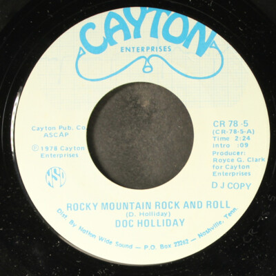 DOC HOLLIDAY: rocky mountain rock and roll / mr. night CAYTON ENTERPRISES 7''