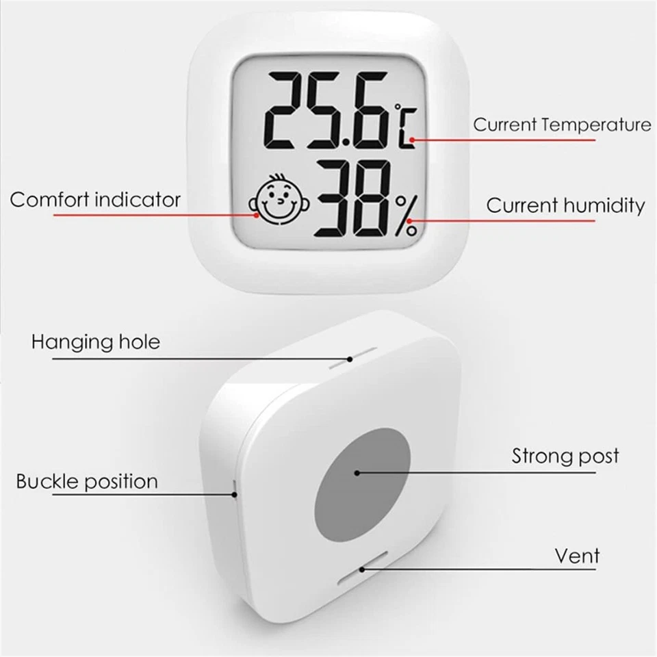 Digital Thermo Hygrometer Mini Thermometer Luftfeuchtigkeit Temperaturmessgerät - Bild 4 von 4