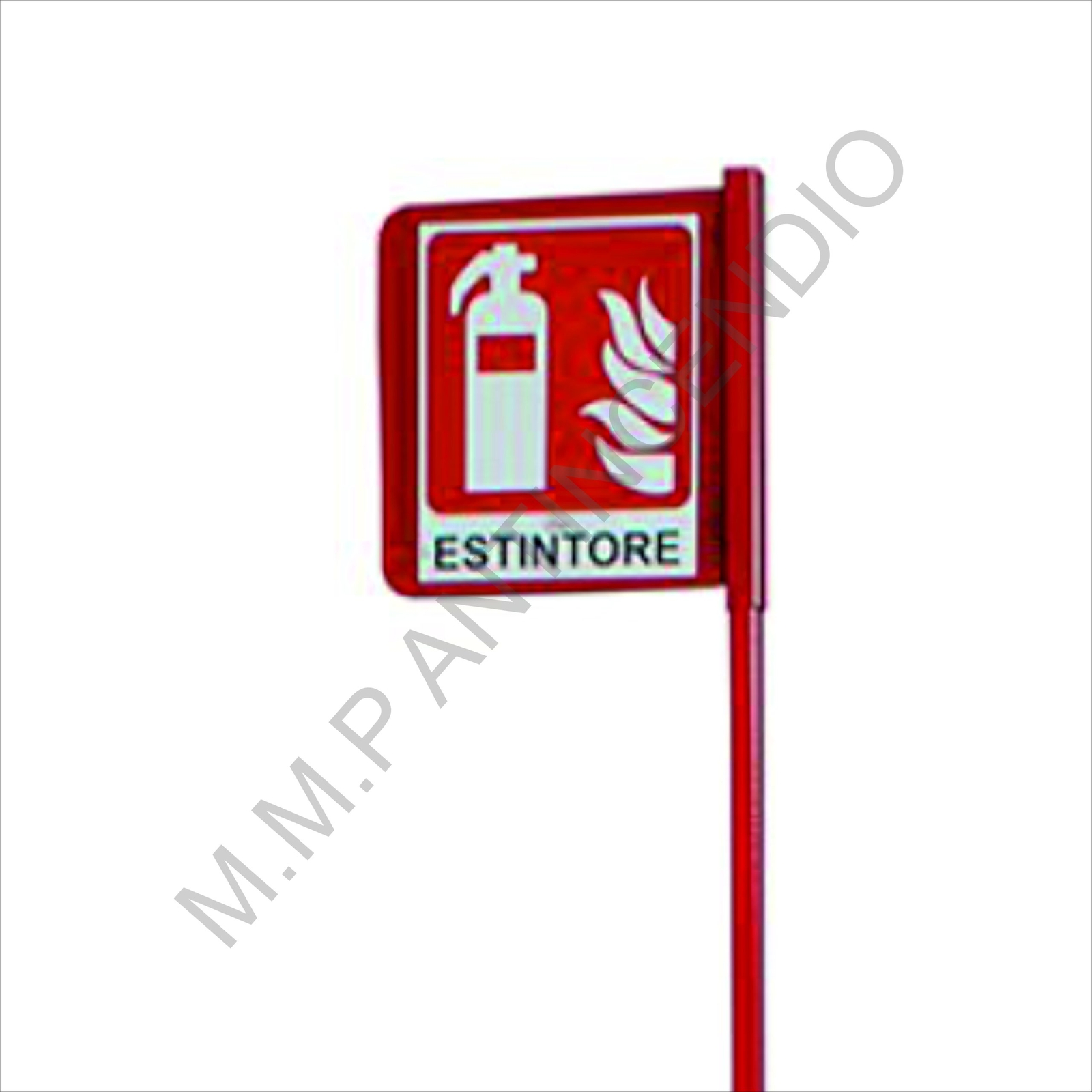 Supporto Estintore Emme Antincendio a Terra con Segnaletica Universale - 2