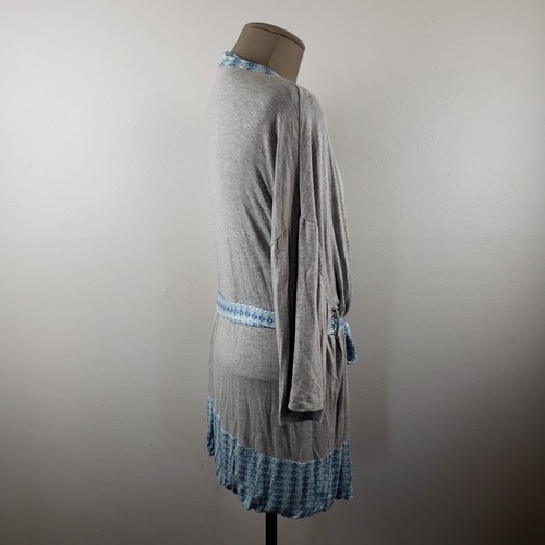 Vera Bradley Robe Cardigan Donna XL Grigio Blu Floreale Coulisse Cravatta Intorno - Foto 4 di 7
