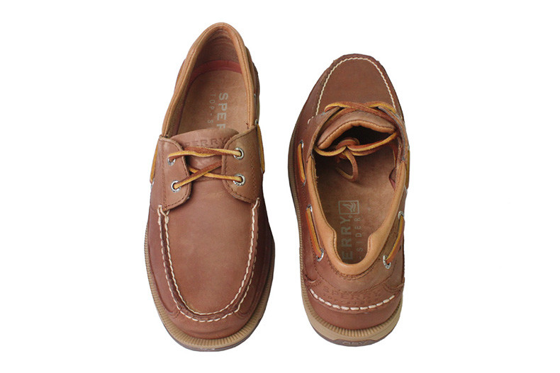 Sperry Top-Sider Men's Charter Boat Deck Shoe Dark Tan Brown 2-Eye Sz 8 ...