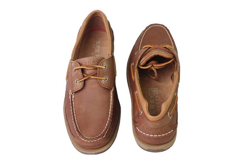 NIB Sperry Top-Sider Men's Sz 8 Charter Boat Deck Shoe Dark Tan Brown 2-Eye $125 - Picture 7 of 7