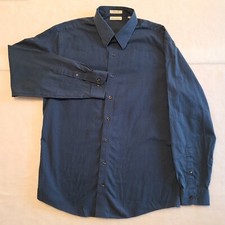 Kenneth Cole Large Blue Pinstripe Button Up Long Sleeve Shirt