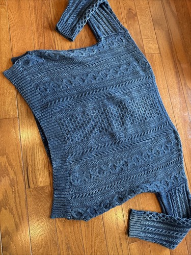 103 RARE Polo Ralph Lauren flag Indigo Dyed cabled Sweater flawless S - Picture 5 of 10