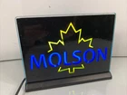 Rare Vintage Molson Electriglas Table Top Light-Up Beer Sign w/ Maple Leaf 9.5x7