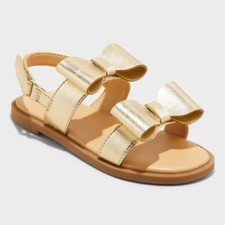 Cat Jack Toddlers' Gold Ruby Slip-On Hook Loop Summer Sandals Size 6 NWT