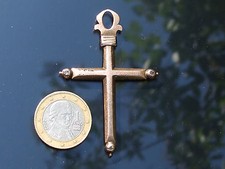 GRANDE CROIX REGIONALE ANCIENNE DEBUT XIXème en OR ROSE 18K 750/1000° "Fourré" !